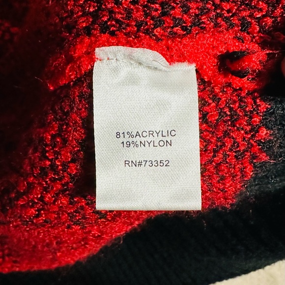 Love Ellie Dailey Hooded Cardigan. 3X. Red and Black. - Picture 5 of 5